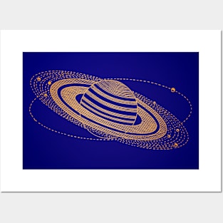 Saturn And It's Moons Posters and Art